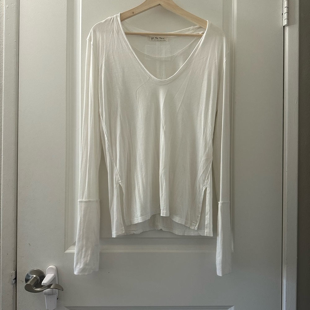 Women's White Long Sleeve Top
